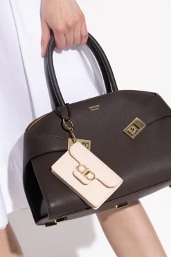 FERRAGAMO kremowy Skórzane etui na karty