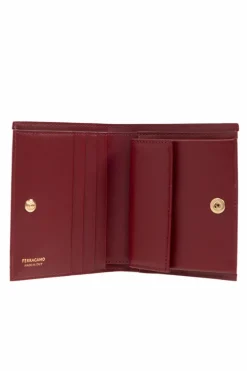 FERRAGAMO kremowy Skórzany portfel
