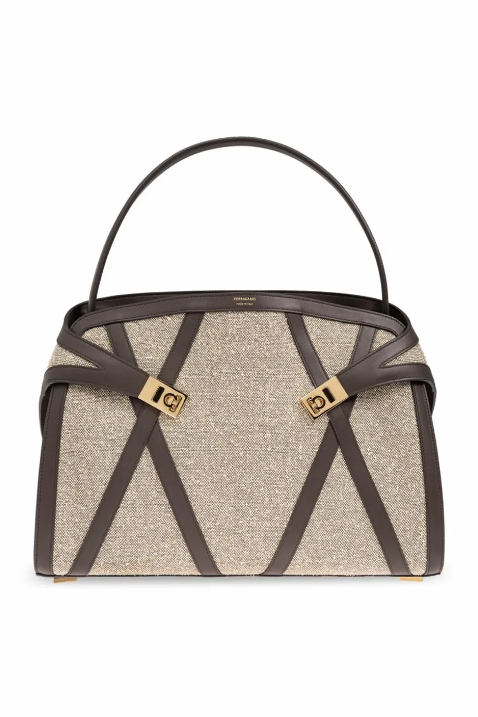 FERRAGAMO kremowy Torba do ręki `Hug`