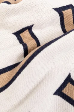 FERRAGAMO kremowy Wełniany szal