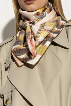 FERRAGAMO MULTIKOLOR Jedwabna chusta z nadrukiem `Giada`