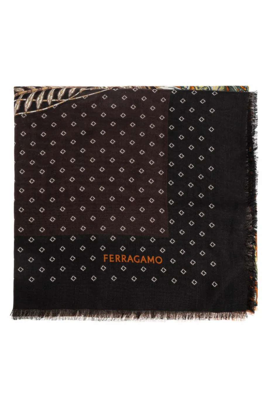 FERRAGAMO MULTIKOLOR Kaszmirowa chusta