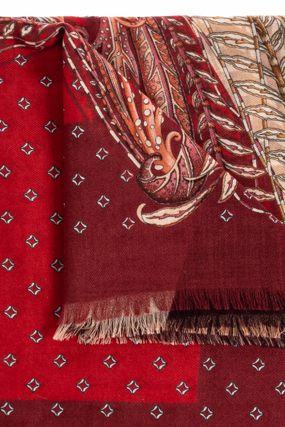 FERRAGAMO MULTIKOLOR Kaszmirowa chusta z nadrukiem