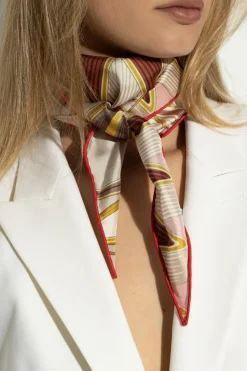 FERRAGAMO MULTIKOLOR Trójkątny szal z nadrukiem `Giada`