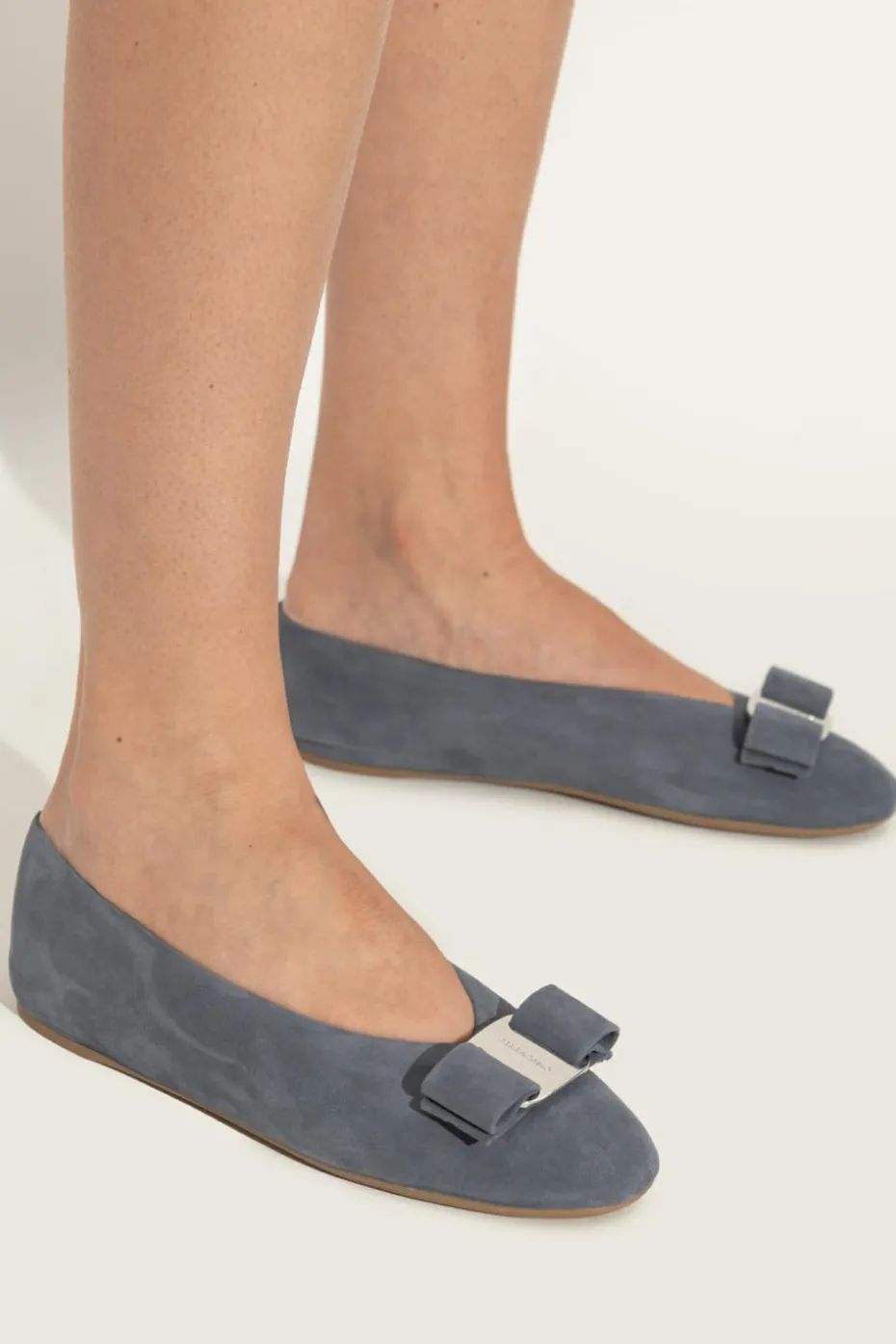 FERRAGAMO NIEBIESKI Baleriny `Vanna I`