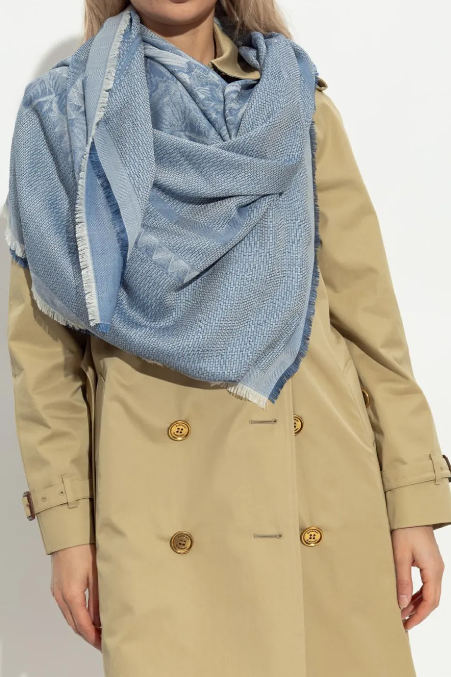FERRAGAMO NIEBIESKI Chusta z dekoracyjnym wzorem