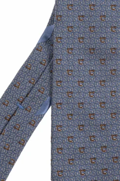 FERRAGAMO NIEBIESKI Jedwabny krawat
