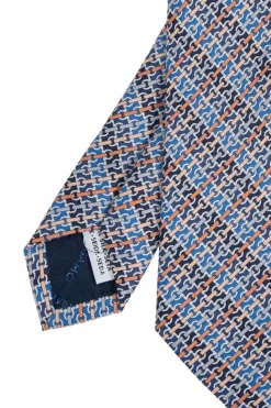 FERRAGAMO NIEBIESKI Jedwabny krawat