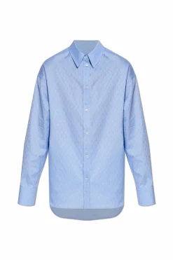 FERRAGAMO NIEBIESKI Koszula z monogramem