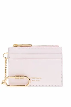 FERRAGAMO RÓŻOWY Etui na karty z brelokiem