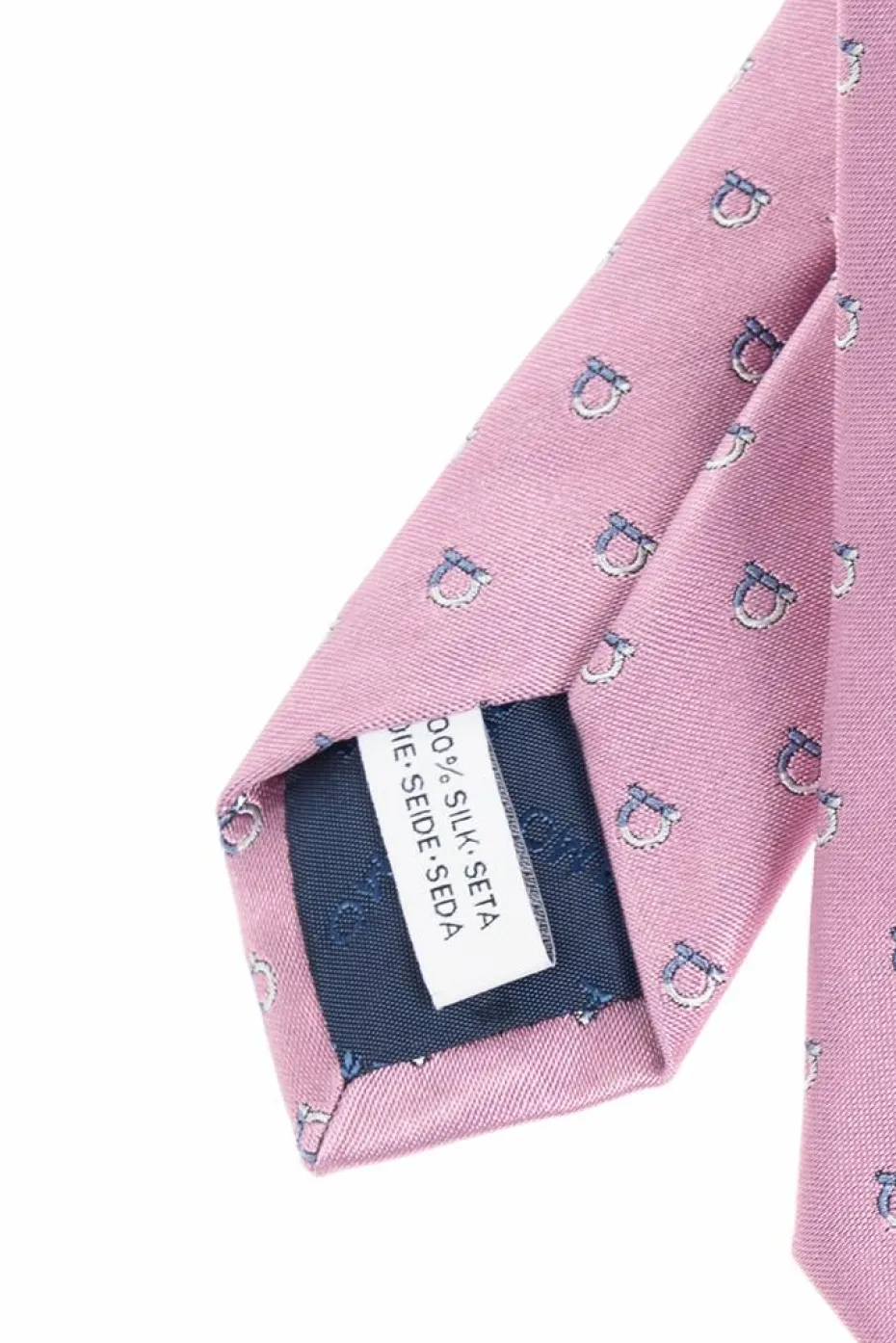 FERRAGAMO RÓŻOWY Jedwabny krawat