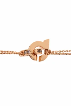 FERRAGAMO RÓŻOWY Naszyjnik z zawieszką w kształcie logo