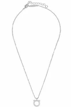 FERRAGAMO SREBRNY Naszyjnik z logo