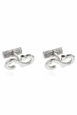FERRAGAMO SREBRNY Spinki do mankietów w kształcie logo