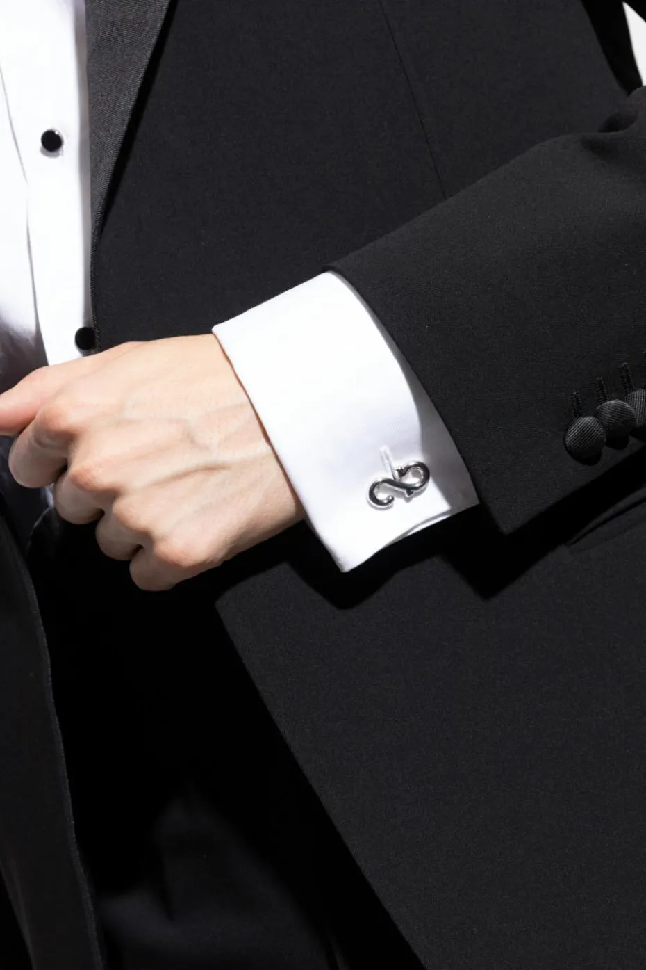 FERRAGAMO SREBRNY Spinki do mankietów w kształcie logo