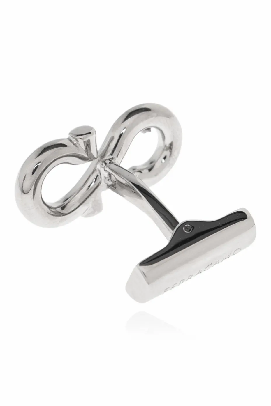 FERRAGAMO SREBRNY Spinki do mankietów w kształcie logo
