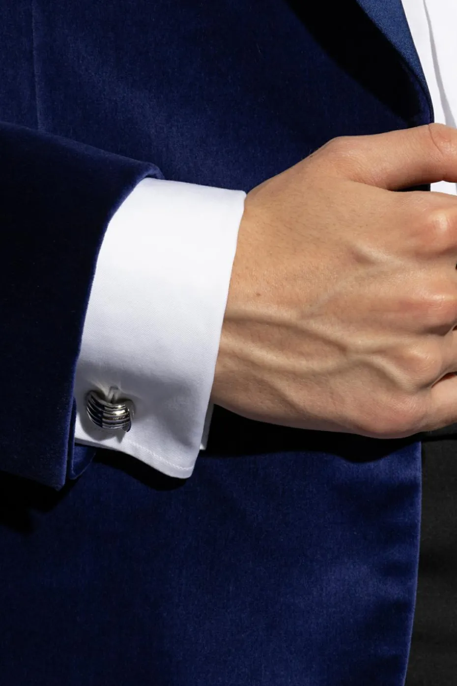 FERRAGAMO SREBRNY Spinki do mankiet