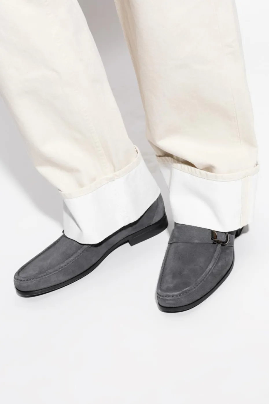 FERRAGAMO SZARY Buty typu `loafers`