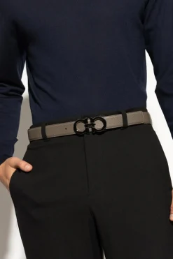 FERRAGAMO SZARY Dwustronny pasek