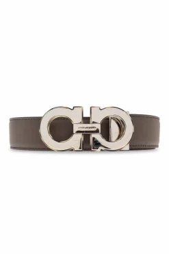 FERRAGAMO SZARY Dwustronny pasek