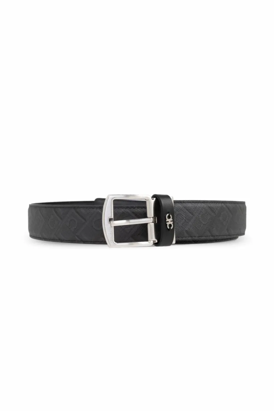 FERRAGAMO SZARY Dwustronny pasek