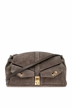 FERRAGAMO SZARY Torba na ramię `Hug Large`