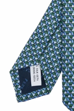 FERRAGAMO ZIELONY Jedwabny krawat