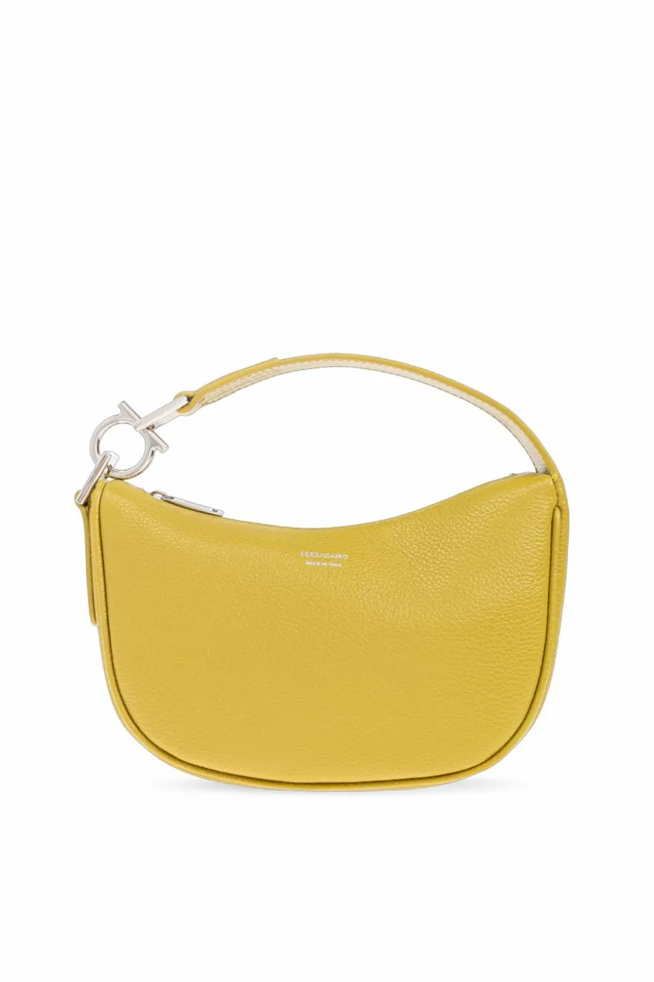 FERRAGAMO ZIELONY Skórzana torba do ręki