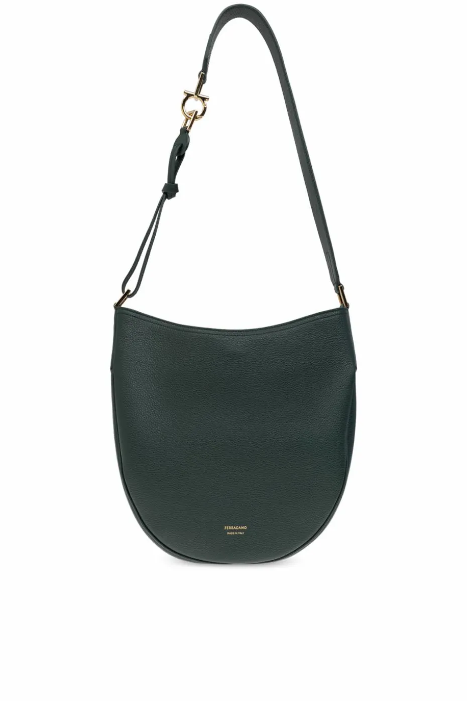 FERRAGAMO ZIELONY Torba na ramię `Noth-South Hobo Medium`