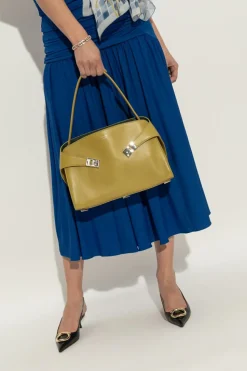 FERRAGAMO ZIELONY Torba na ramię `Hug`