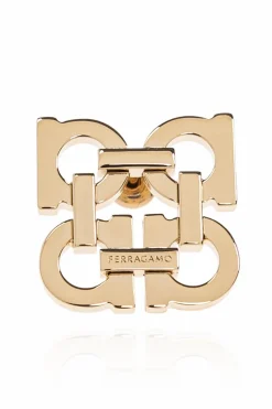 FERRAGAMO ZŁOTY Kolczyki w kształcie logo