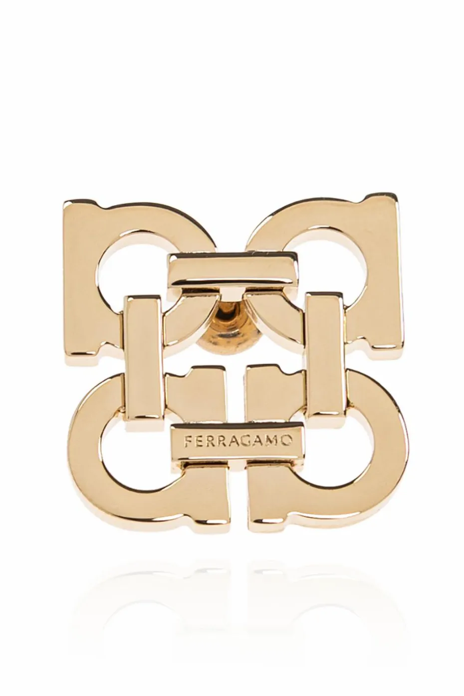 FERRAGAMO ZŁOTY Kolczyki w kształcie logo