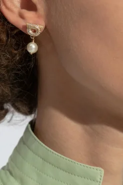 FERRAGAMO ZŁOTY Kolczyki z logo