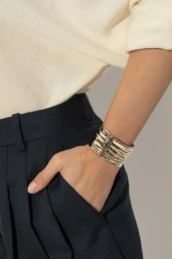 FERRAGAMO ZŁOTY Mosiężna bransoleta