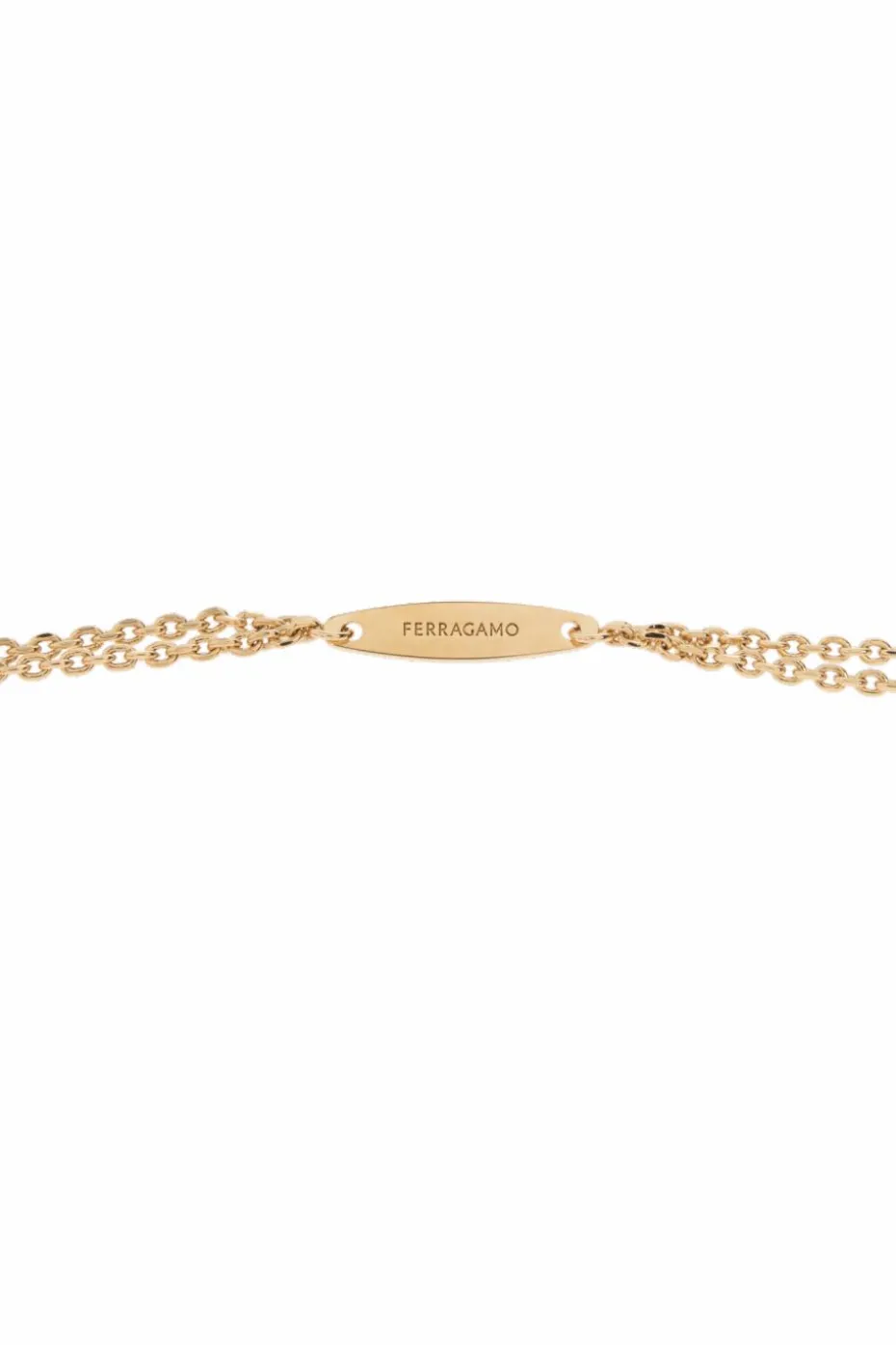 FERRAGAMO ZŁOTY Mosiężny naszyjnik