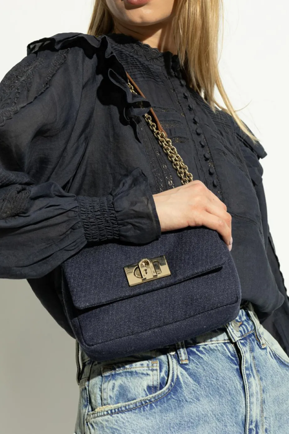 Furla GRANATOWY Torba na ramię `1927 Mini`