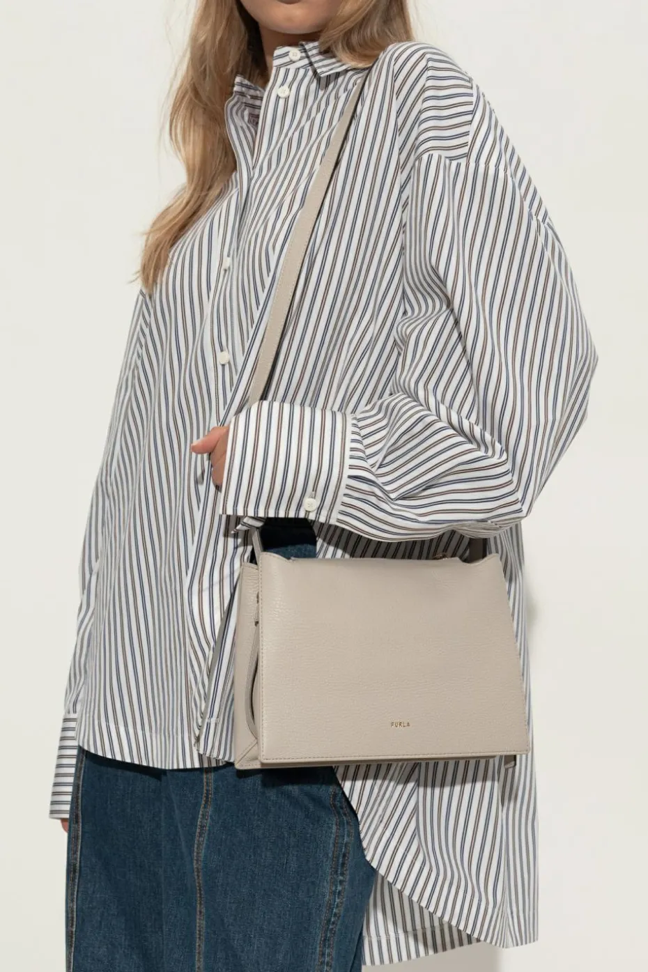 Furla SZARY Torba na ramię `Nuvola Small`