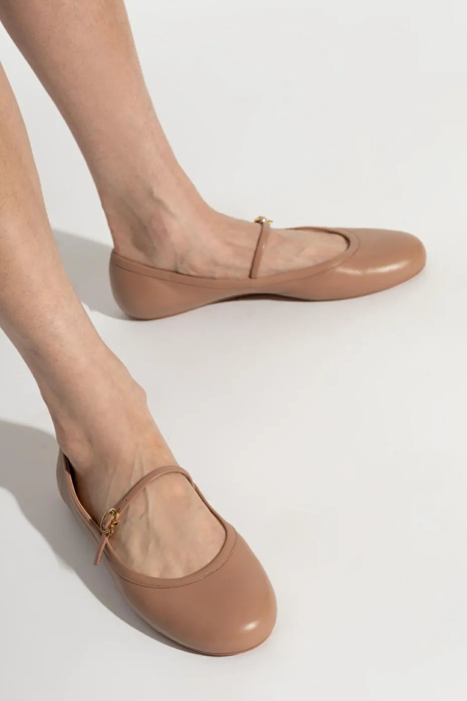 Gianvito Rossi beżowy Baleriny `Carla`
