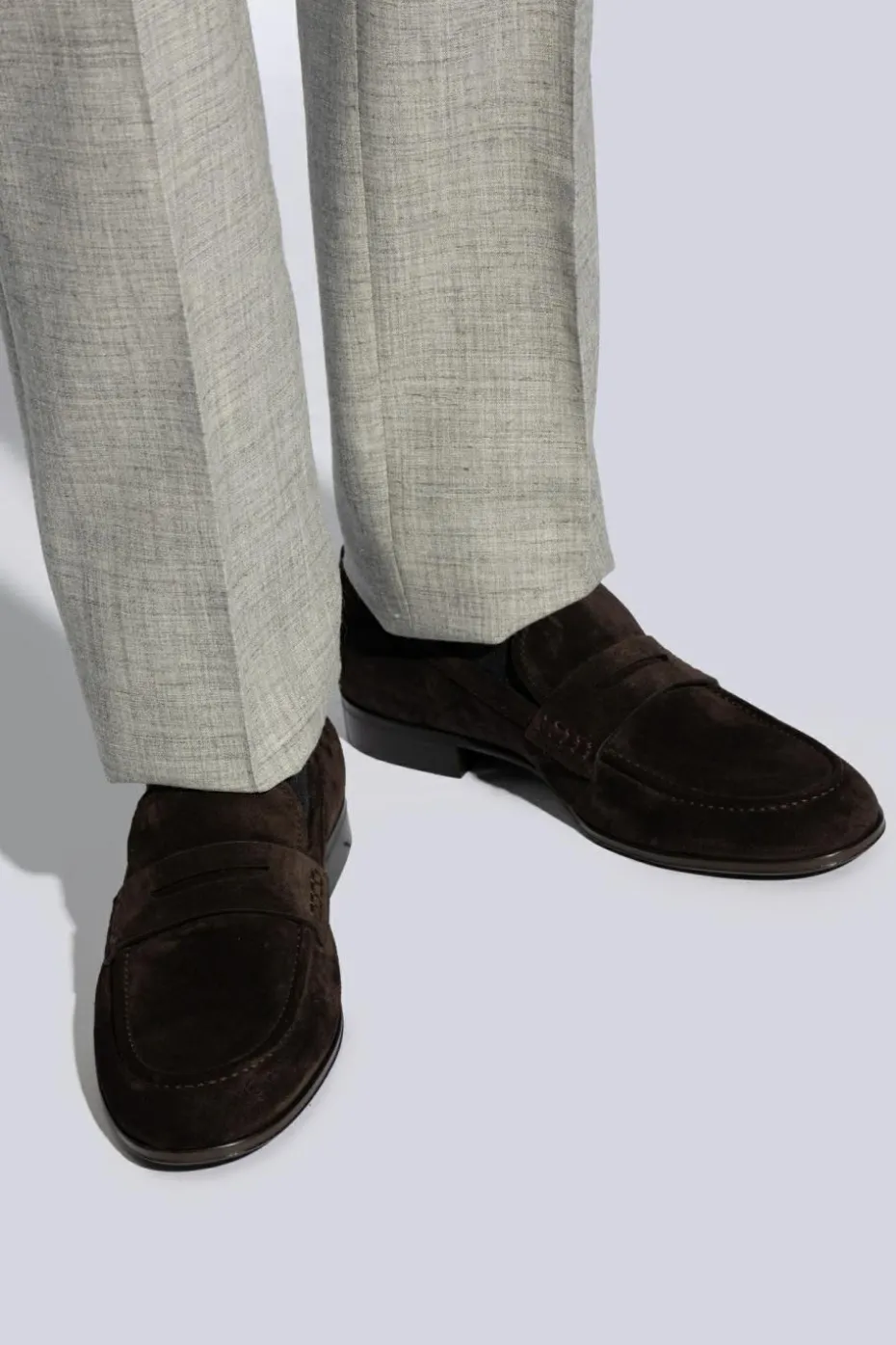 Gianvito Rossi BRĄZOWY Buty `George` typu `loafers`