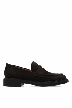Gianvito Rossi BRĄZOWY Zamszowe ‘Harris’ typu ‘loafers’