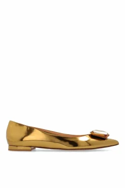 Gianvito Rossi ZŁOTY Baleriny `Jaipur`