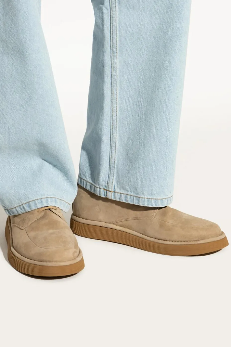 Giorgio Armani beżowy Zamszowe buty