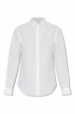 Giorgio Armani BIAŁY Lniana koszula