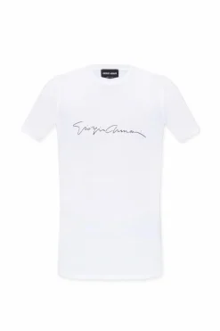 Giorgio Armani BIAŁY T-shirt z logo