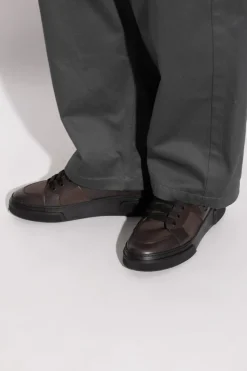 Giorgio Armani BRĄZOWY Buty sportowe z logo
