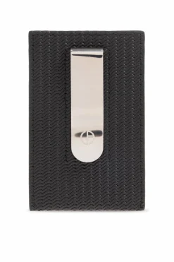 Giorgio Armani CZARNY Etui na karty z klipsem na banknoty