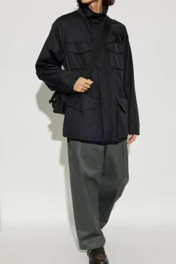 Giorgio Armani CZARNY Lekka wodoodporna kurtka