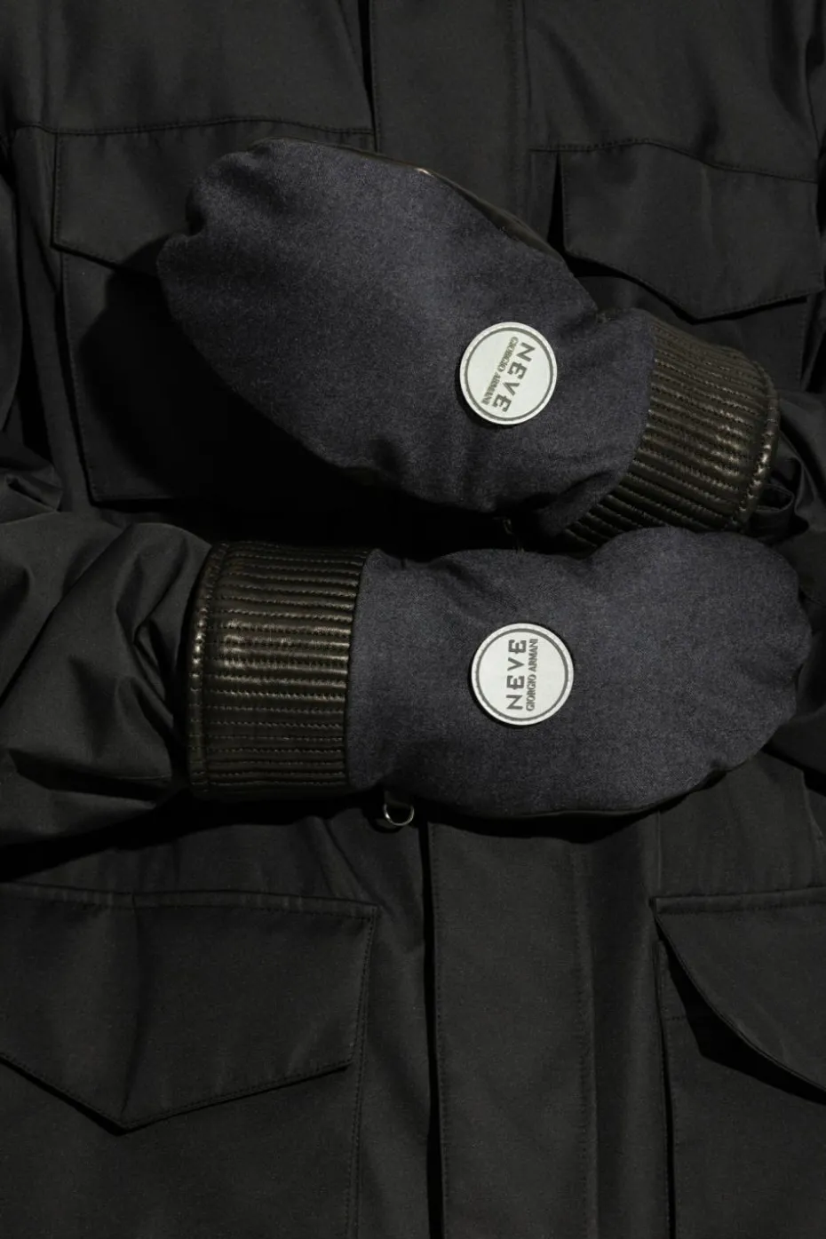 Giorgio Armani CZARNY Rękawice z logo