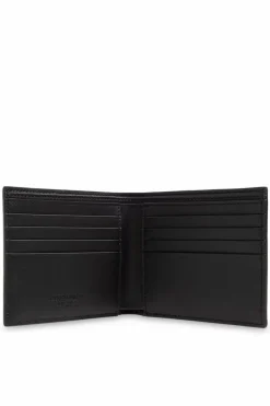Giorgio Armani CZARNY Skórzany portfel z logo