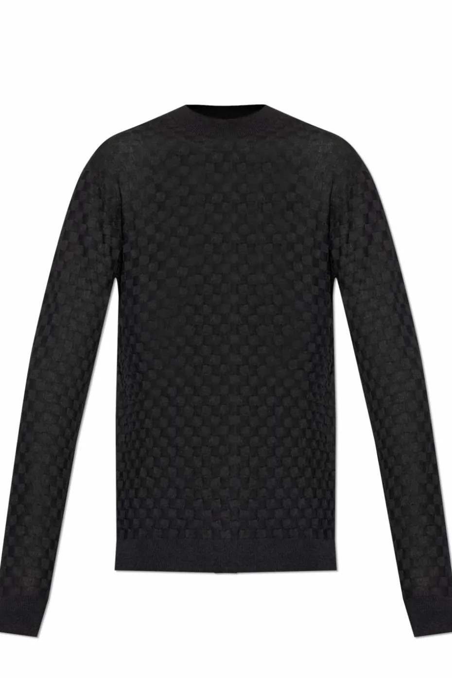 Giorgio Armani CZARNY Sweter z okrągłym dekoltem